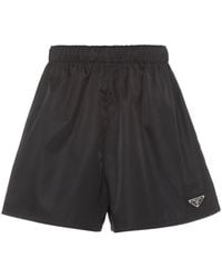 Prada - Re-nylon Triangle-logo Shorts - Lyst