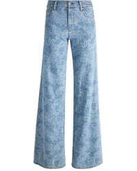 Alice + Olivia - Jeans Met Paisley-Print - Lyst