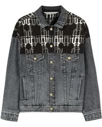 Palm Angels - Monogram-Jacquard Denim Jacket - Lyst