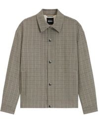 BOSS - Craig Checked-Pattern Buttoned Jacket - Lyst
