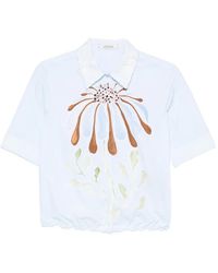 Dorothee Schumacher - Floral-Print Embroidered-Collar Shirt - Lyst
