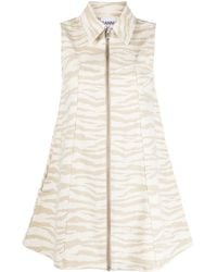 Ganni - Mini-jurk Met Zebraprint - Lyst