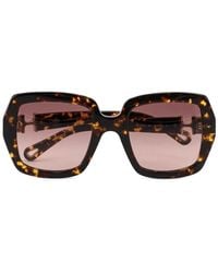 Chloé - Square-Frame Logo-Detail Sunglasses - Lyst