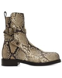 Burberry - Python-Print Leather Ledger Boots​ - Lyst