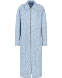 Gcds - Logo-Jacquard Denim Coat - Lyst