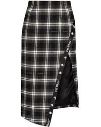 Off-White c/o Virgil Abloh - Check-Print Asymmetric Pencil Skirt - Lyst
