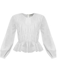 AllSaints - Smocked-Panel Ruffled Top - Lyst