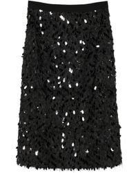 Marella - Sequin-Embellished Feathered Midi Skirt - Lyst