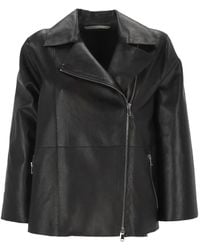 The Jackie Leathers - Asymmetric Zip-Fastening Jacket - Lyst