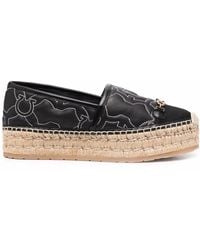 Ferragamo - Gancini Logo-Embroidered Espadrilles - Lyst