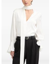 Silvian Heach - Pussy-Bow Ruffled Blouse - Lyst