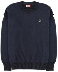 KENZO - Panelled Round-Neck Sweater - Lyst