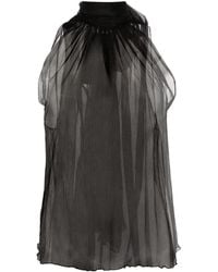 Atu Body Couture - Semi-transparente Seidenbluse - Lyst