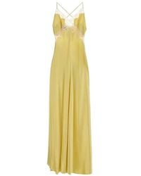 Alberta Ferretti - Satin Long Dress - Lyst