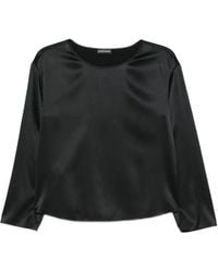 Emporio Armani - クロップドスリーブ サテントップ - Lyst