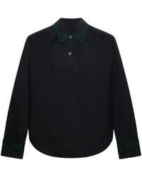 Marni - Poplin Half-Button Shirt With Broderie Anglaise - Lyst
