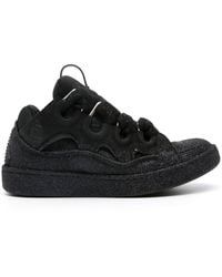 Lanvin - Leather Curb Sneakers - Lyst