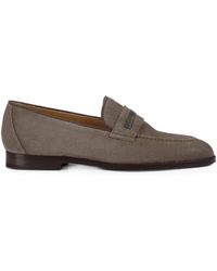Doucal's - Micro-Stud Suede Loafers - Lyst