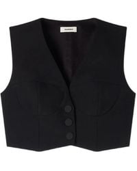 Sandro - Veston À Col V Et Design De Corset - Lyst