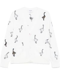Thom Browne - Pattern-Intarsia Virgin Wool Cardigan - Lyst