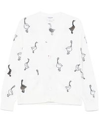 Thom Browne - Pattern-Intarsia Virgin Wool Cardigan - Lyst