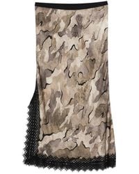 Pinko - Jupe Mi-Longue À Imprimé Camouflage - Lyst