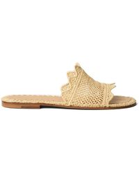 Odissi - Lucia Scalloped Raffia Sandals - Lyst