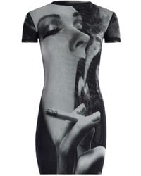 Jean Paul Gaultier - Photographic Print Fitted Mini Dress - Lyst