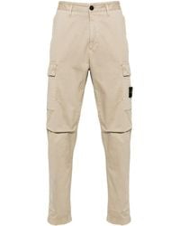 Stone Island - Compass-patch Tapered-leg Trousers - Lyst