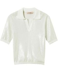 Twinset - Polo Shirt Top With Sequins - Lyst