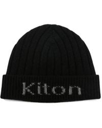 Kiton - Logo-Knit Ribbed Beanie Hat - Lyst