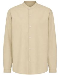 Officine Generale - Band-Collar Long-Sleeve Shirt - Lyst