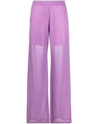 Amen - Metallic Wide-Leg Trousers - Lyst