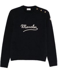 Moncler - Button Crew-Neck Sweater - Lyst