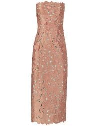 Costarellos - Zira Floral-Cut Strapless Midi Dress - Lyst