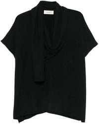 Lisa Yang - Jordana Scarf-Detail Short-Sleeve Sweater - Lyst
