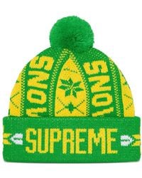 Supreme - Pompom-Detail Patterned-Jacquard Beanie - Lyst