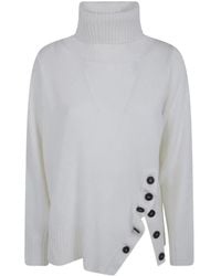 Pierantoniogaspari - Button-Detail Roll-Neck Sweater - Lyst