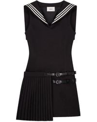 Coperni - Vestido Corto Con Cinturón Y Pliegues - Lyst