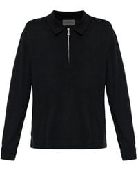 Officine Generale - Zip Closure Wool Polo Shirt - Lyst