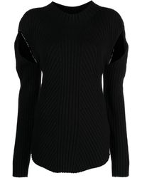 Low Classic - Cut-out Ribbed-knit Jumper - Lyst