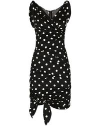 Dolce & Gabbana - Polka-dot Draped Mini Dress - Lyst