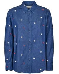 MC2 Saint Barth - Embroidered Denim Shirt - Lyst