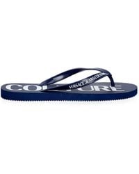 Versace Jeans Couture - Logo-Print Flip Flops - Lyst