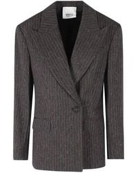 Erika Cavallini Semi Couture - Pinstripe Peak-Lapel Blazer - Lyst