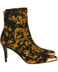 Versace Jeans Couture - 90Mm Baroque-Print Stiletto Boots - Lyst