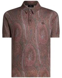 Etro - Paisley-Print Polo Shirt - Lyst