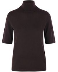 Allude - Roll-Neck Short-Sleeve Sweater - Lyst