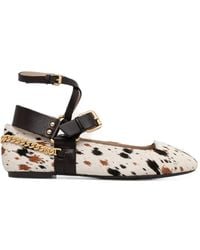 Liu Jo - Animal-Print Chain-Link Ballet Flats - Lyst