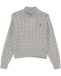 Polo Ralph Lauren - Cable-Knit Quarter-Zip Sweater - Lyst